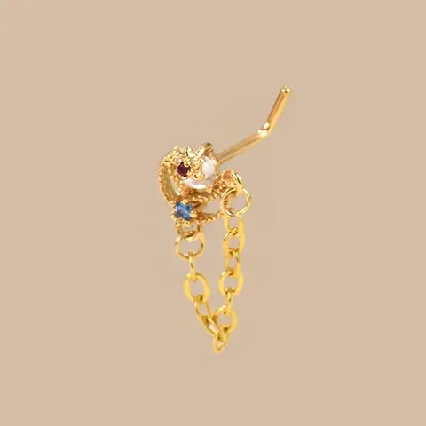 Flower Design Nose Stud, L Shaped Nose Studs, Floral Design Stainless Steel Material L-shaped Nose Rings, Fashion Piercing Accessories Nose Jewelry for Women & Girls, Body Jewellery