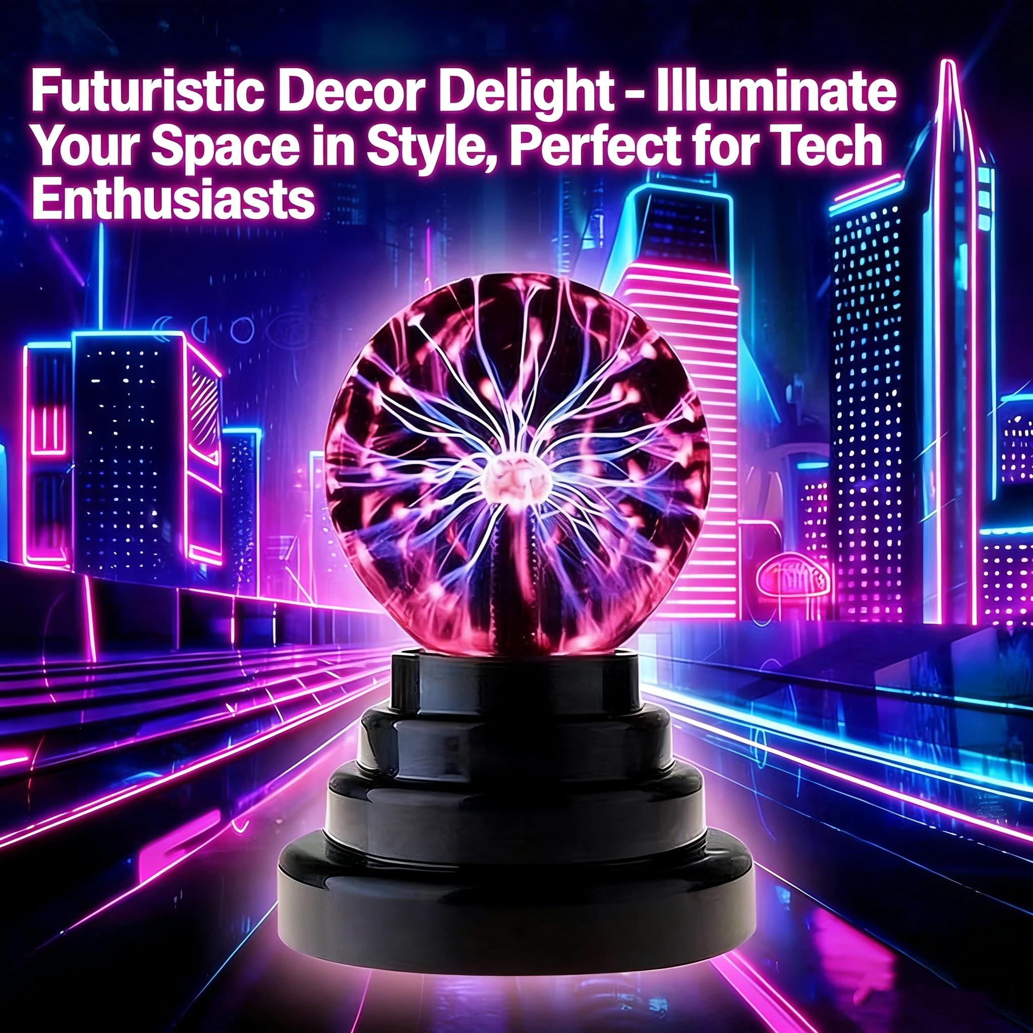 USB Magic Static Ion Ball Lamp, Touch Plasma Ball Night Light, Atmosphere Lighting, USB Powered, Ideal for Bedroom Living Room, Birthday Gift