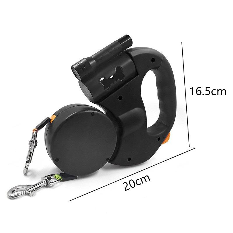One-Two Dog Leash Automatic Retractable Multi-Function Traction Device for Small Medium Dogs, Pet Walking Set, Essential Pet Accessory, No Tangle Leash, Swivel Leash