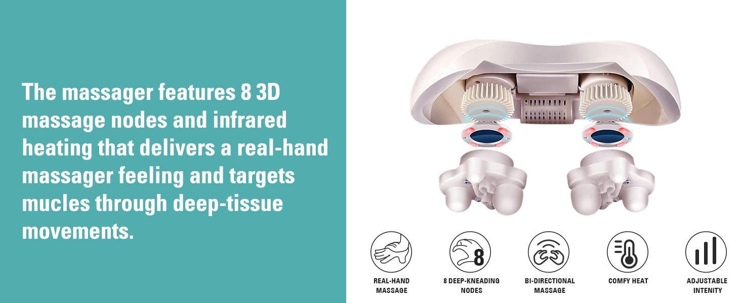 Electric Shiatsu Massage Pillow for Neck, Back, Shoulder, Leg & Foot - Relieve Muscle Pain, Perfect Gift for Men, Women & Family - Valentine's Day Present