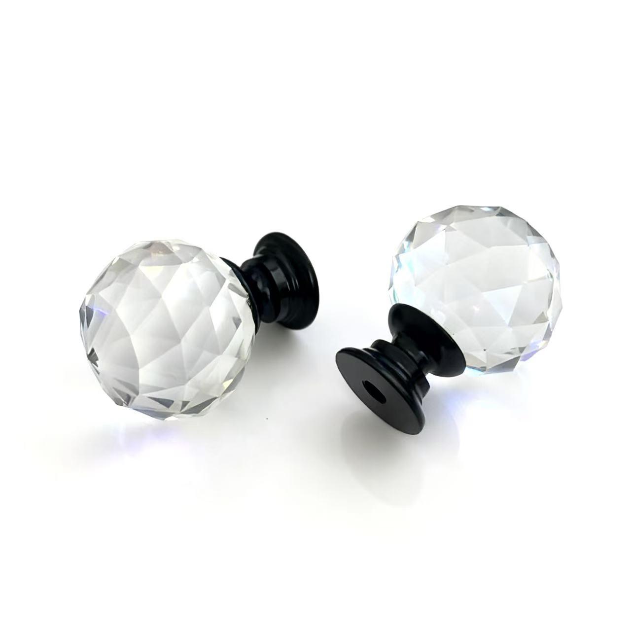 10 Crystal Drawer Knobs, Round Handle Ball Pulls, Suitable for Cabinets, Dressing Tables, Drawers, Kitchen Furniture - Transparent, Door Knob, Door Hardware