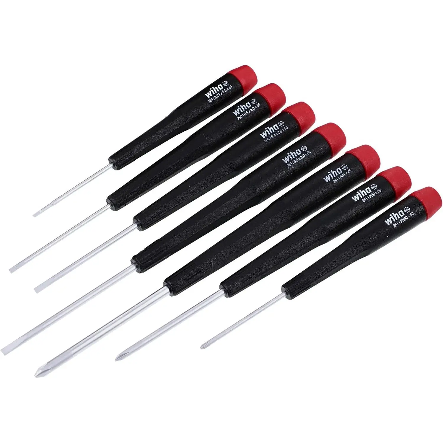 Wiha 26197 Screwdriver Set,  Mini Slotted &, PicoFinish Handles with Rotating Caps, Small Screwdrivers for Electronics & Fine Work| PicoFinish Handles with Rotating Caps, Small Screwdrivers for Electronics and Fine Work