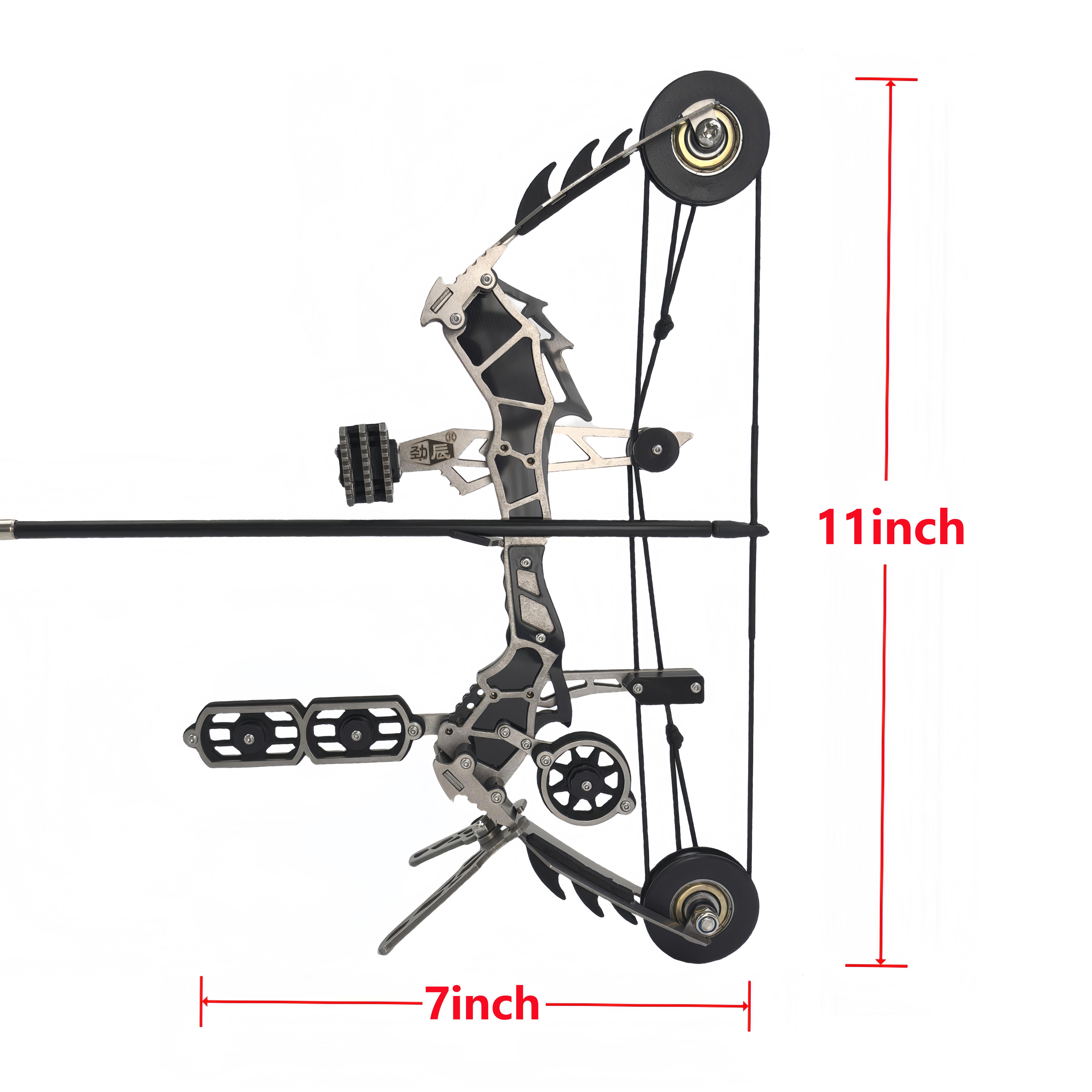 Sport Partner 10.2-inch stainless steel mini composite bow, small arrows, suitable for beginner archery practice, entertainment and fun gift, mini bow archery set SpringStatements