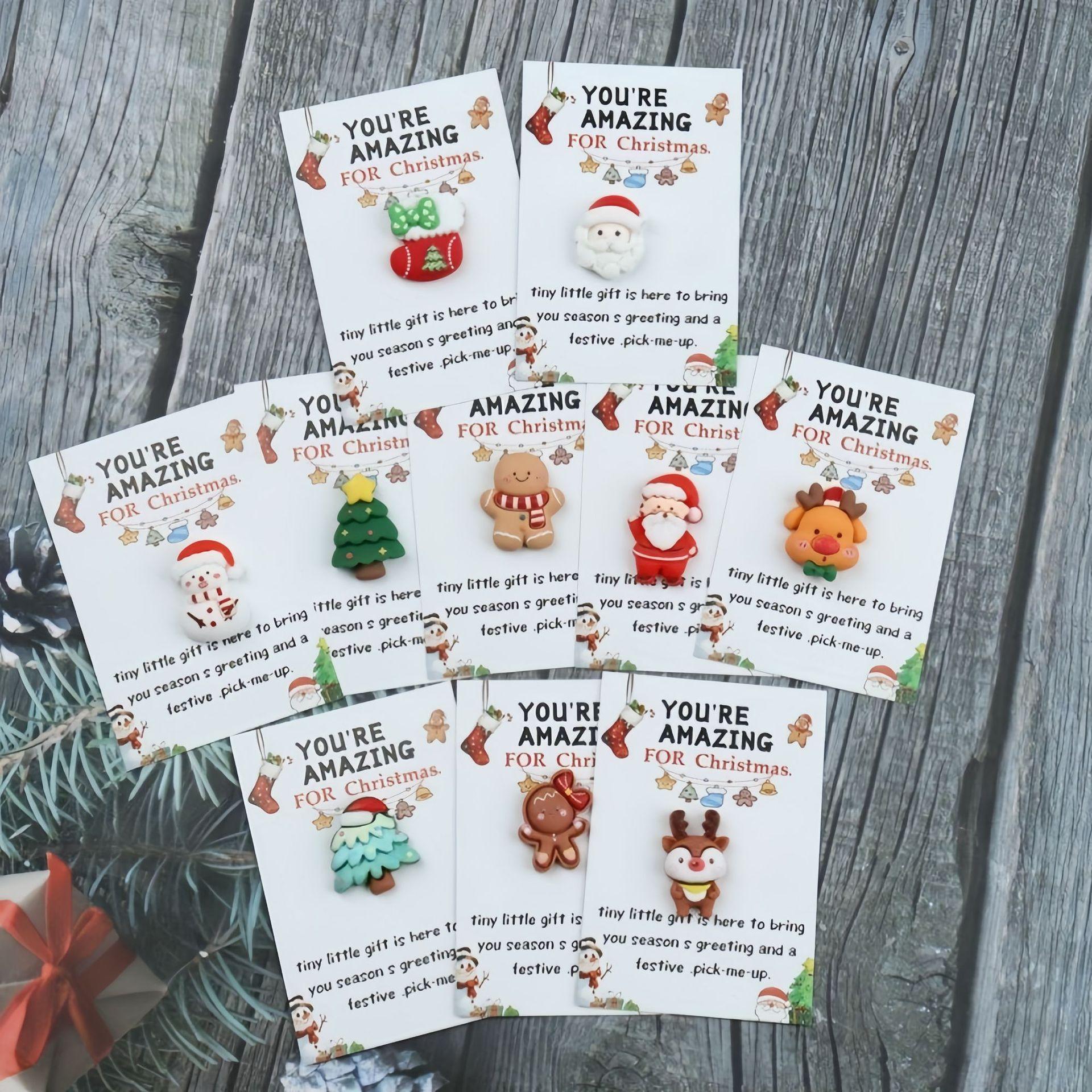 Get Ready for This Christmas, 10Pcs Cute Christmas Greeting Card Set, Santa/Snowman/Reindeer/Gingerbread Man Holiday Cards for Gift