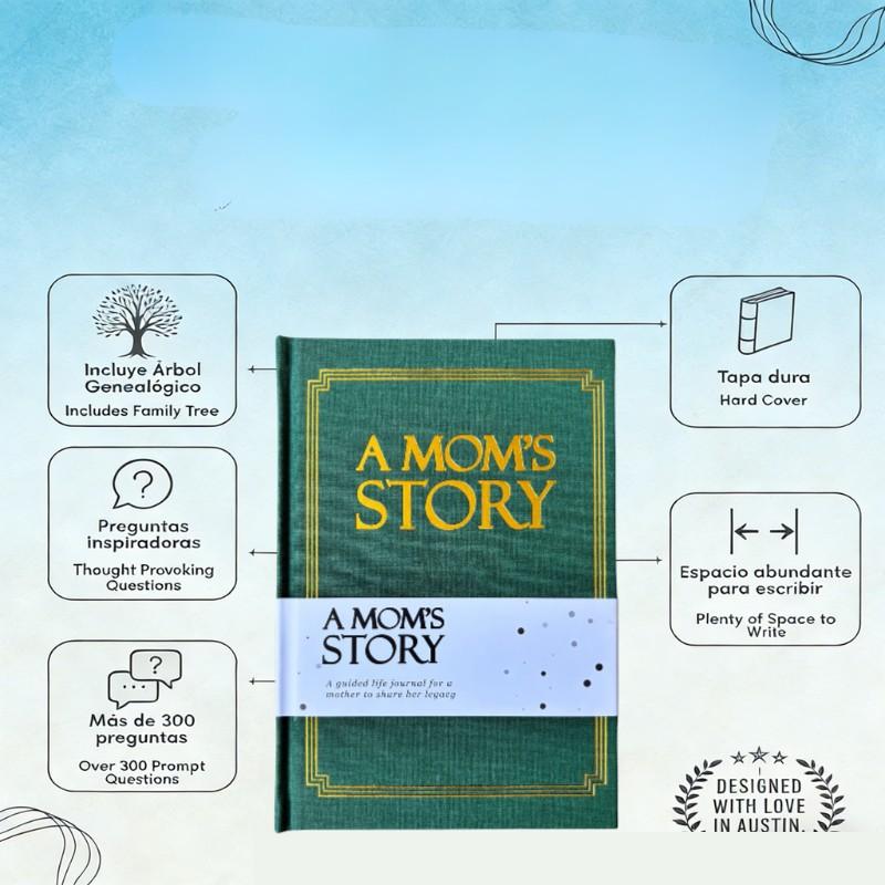 Mom's Life Story Diary Hardcover Edition, Meaningful Memorial Gift, 250+ Guiding Questions, Perfect for Mother's Day Birthday Christmas