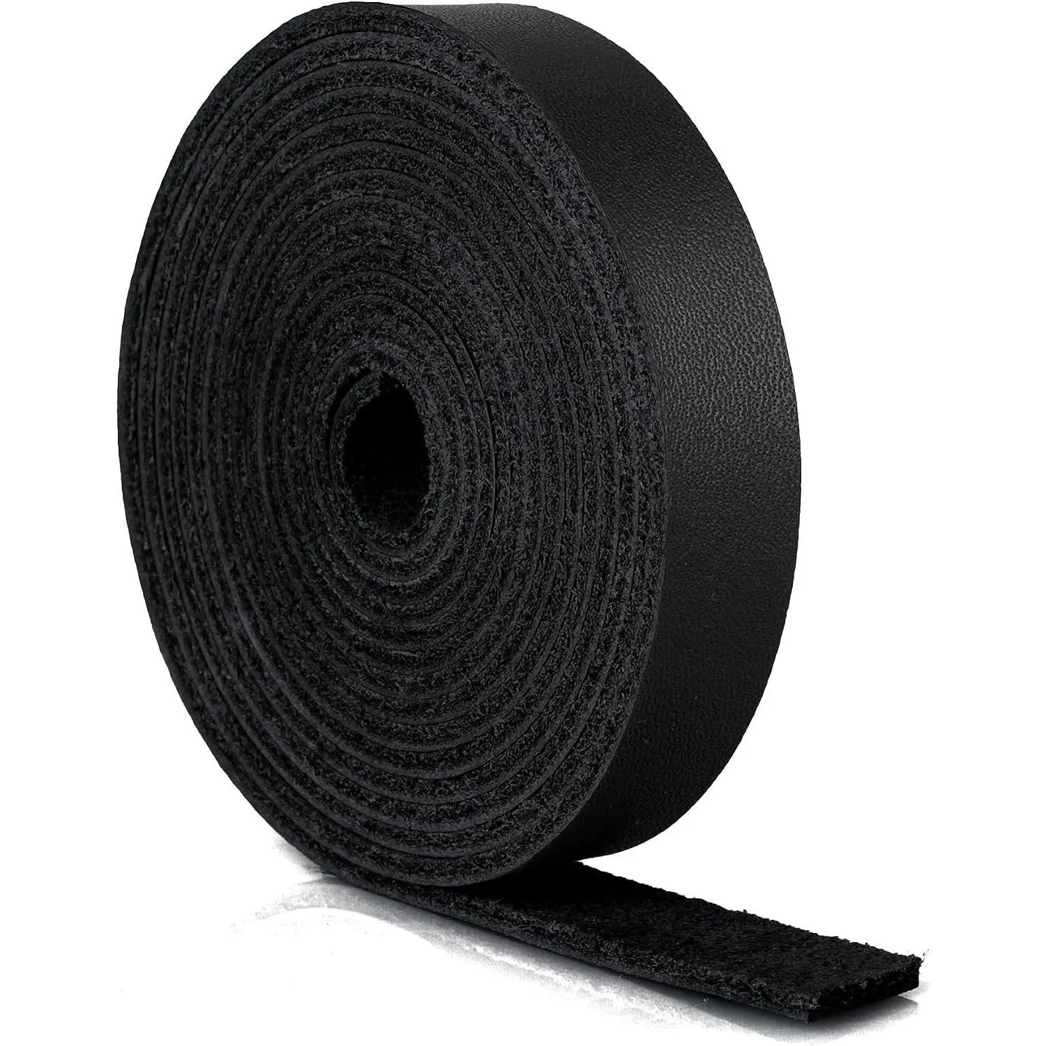 Top Grain Leather Strips (1/2" x 72", Black) - 2mm Thick Flat Leather Straps for Bag Handle Repair, Pet Collars & DIY Crafting - Easy to Cut & Extremely Durable