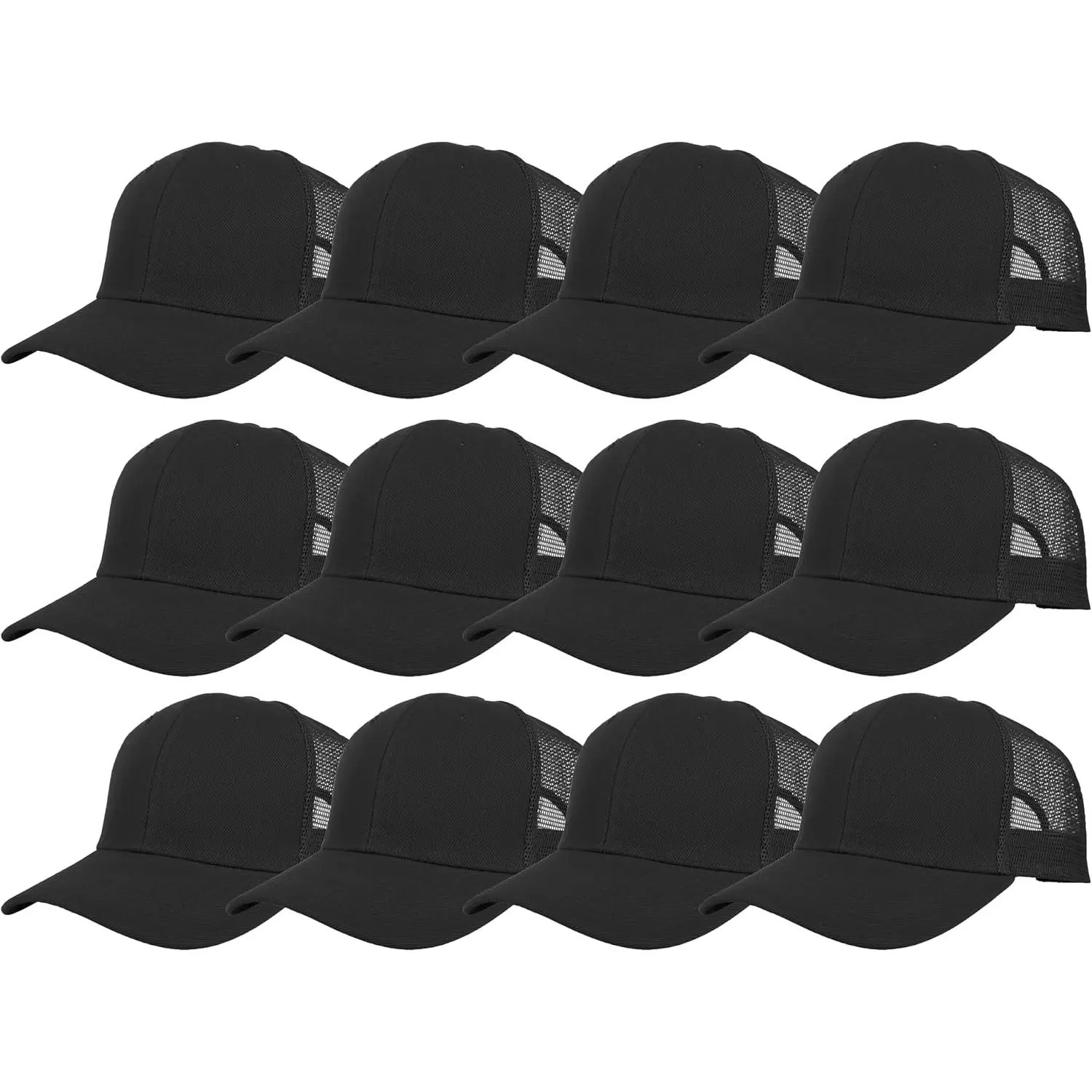 Structured Mesh Trucker Hat Baseball Cap, Wholesale Lot of 12 PackGift