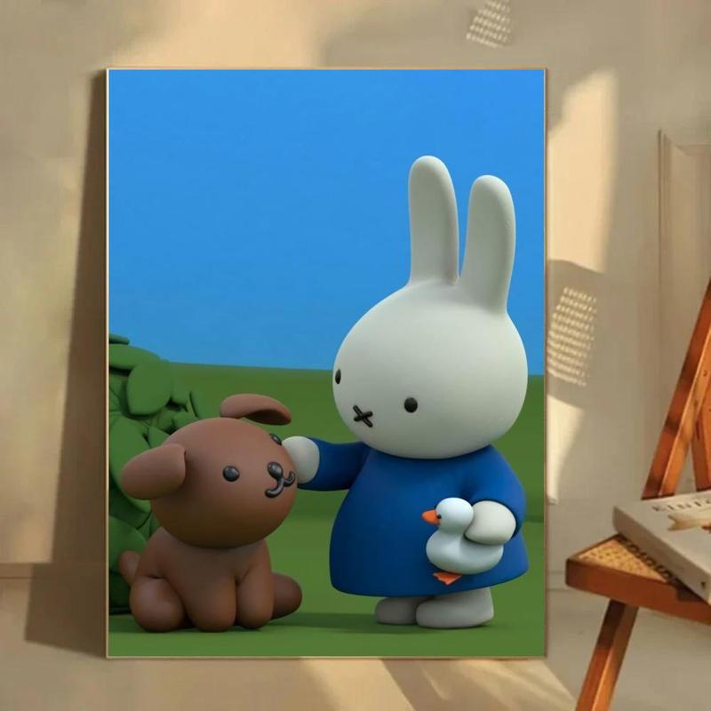 Cute Classic Dutch Cartoon Character M-Miffy Poster HD Printed Poster With Ultra-clear Resolution Waterproof And Moisture-proof Suitable For Bedroom Living Room Bar Restaurant Cafe Wall Decoration As Gift