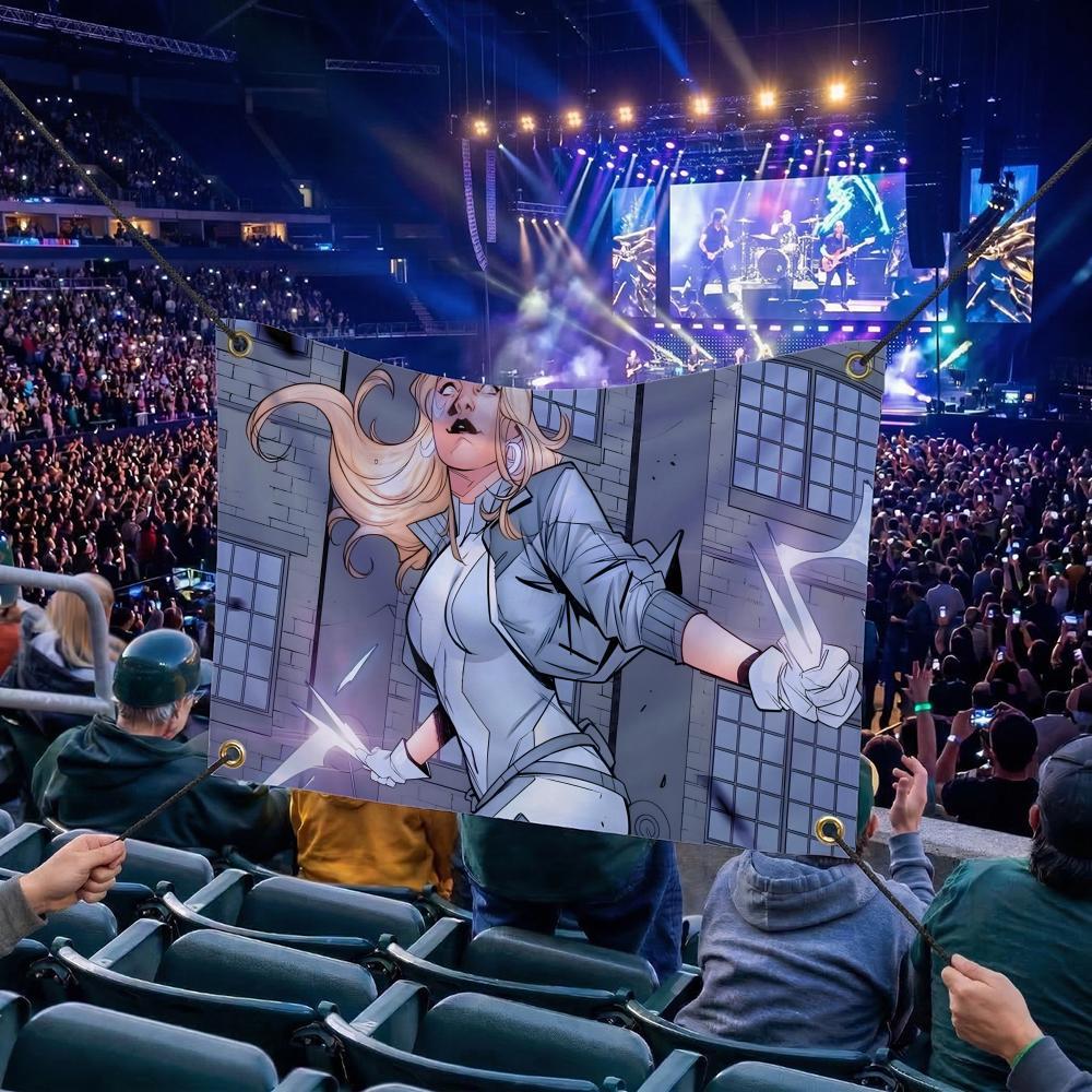 E-Emma Frost MOVIE Flags Multi Size Atmosphere Flag, Cheerleading Hand Pulled Banner, Portable Outdoor Event Flag & Wall Decor for Sports, Parties, Home and Room Decoration