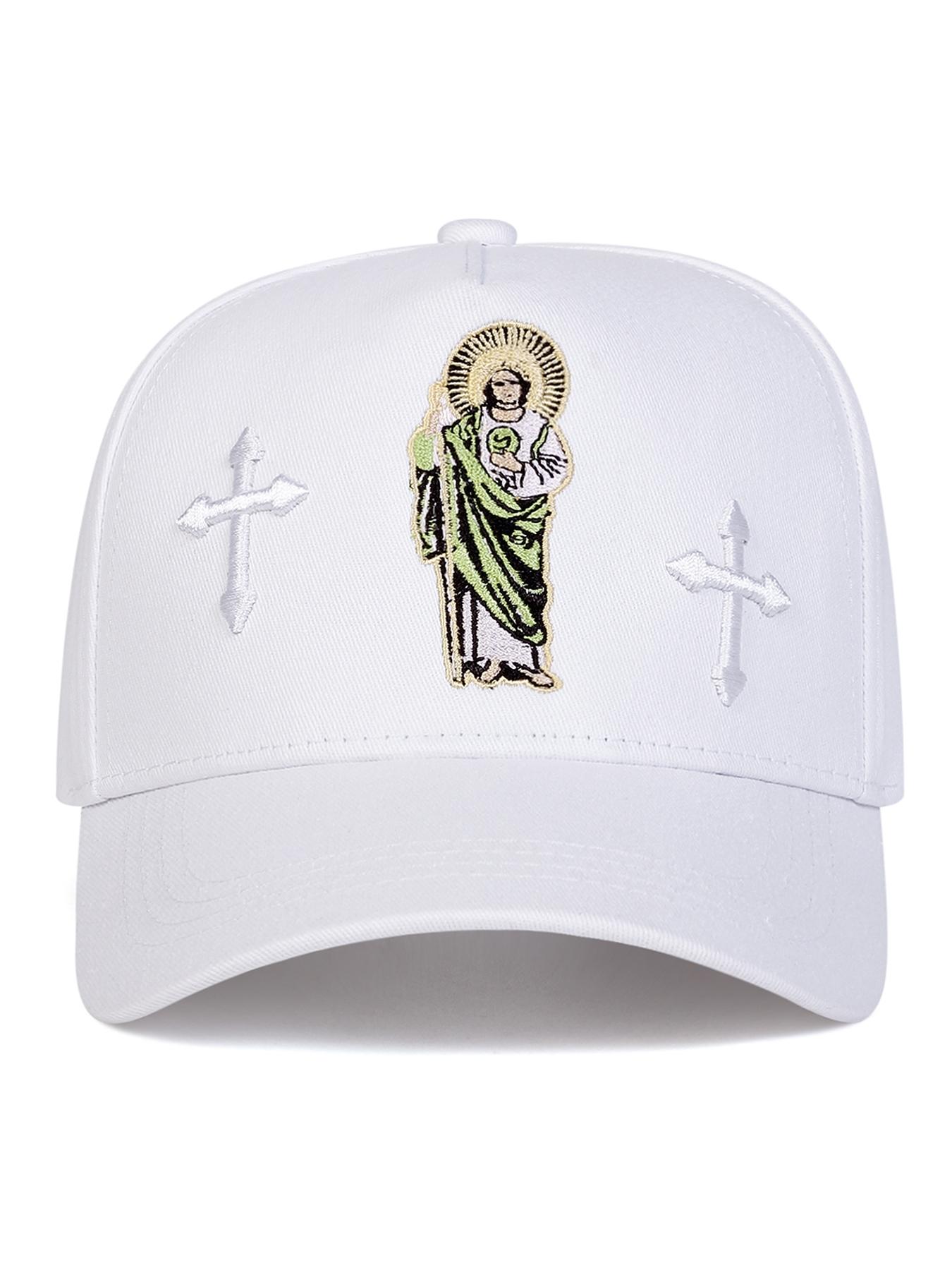 Unisex Jesus Cross Baseball Cap, Adjustable Stylish Hat, Adjustable Sun Protection Hat in Woven Fabric, Suitable for Spring & Fall Travel Outdoor Use