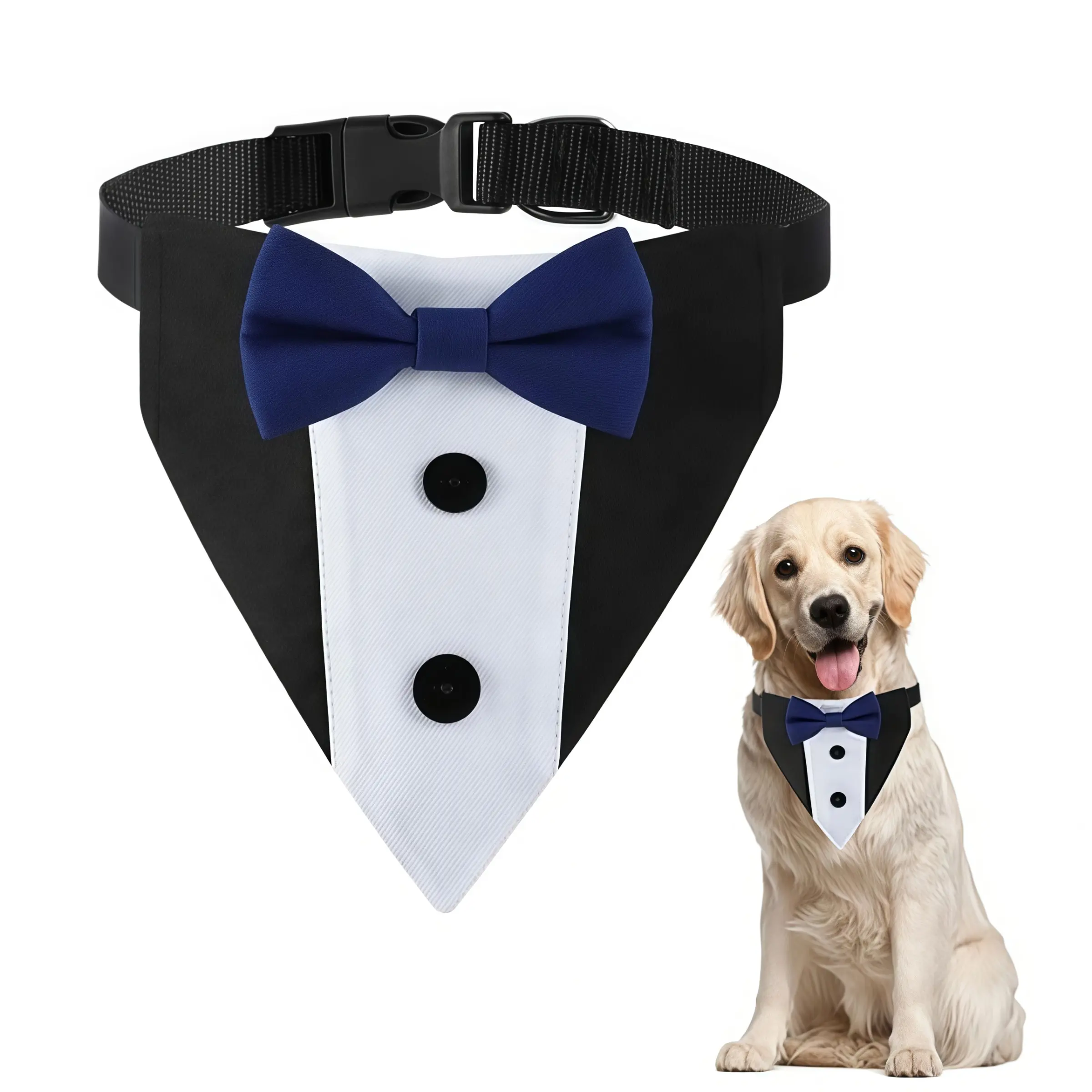 Pet Tuxedo Costume with Adjustable Bow Tie for Large Medium Small Dogs Perfect for Weddings and Formal Events Elegant Dog Suit for Celebrations and Parties