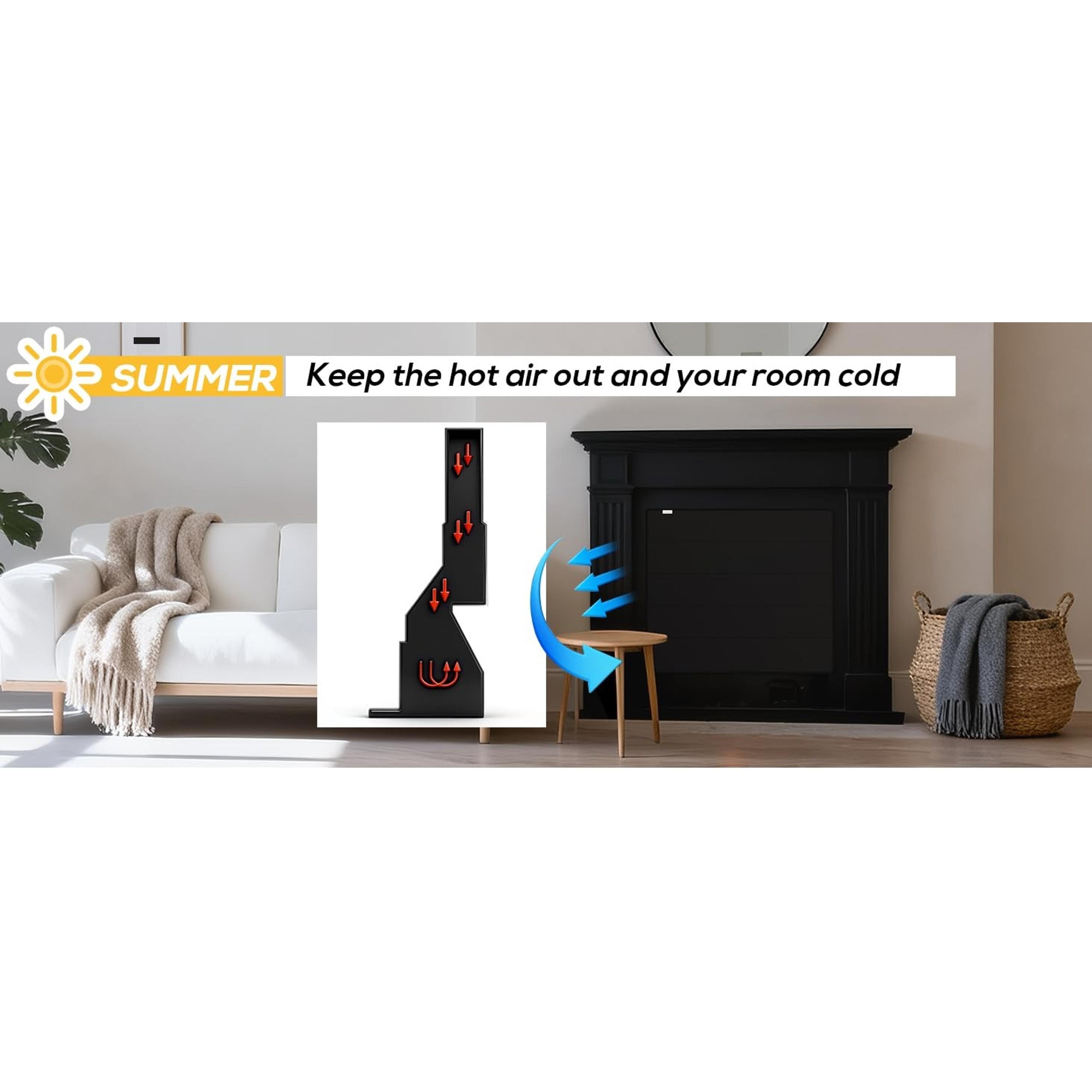 Magnetic Fireplace Cover - Stop Heat Loss & Keep Drafts Out with Built-in 12 Strong Magnets for Iron Fireplace Frame, 39x32 Inch Magnetic Fireplace Cover - Stop Heat Loss & Keep Drafts Out with Built-in 12 Strong Magnets for Iron Fireplace Frame, 39x32 Inch