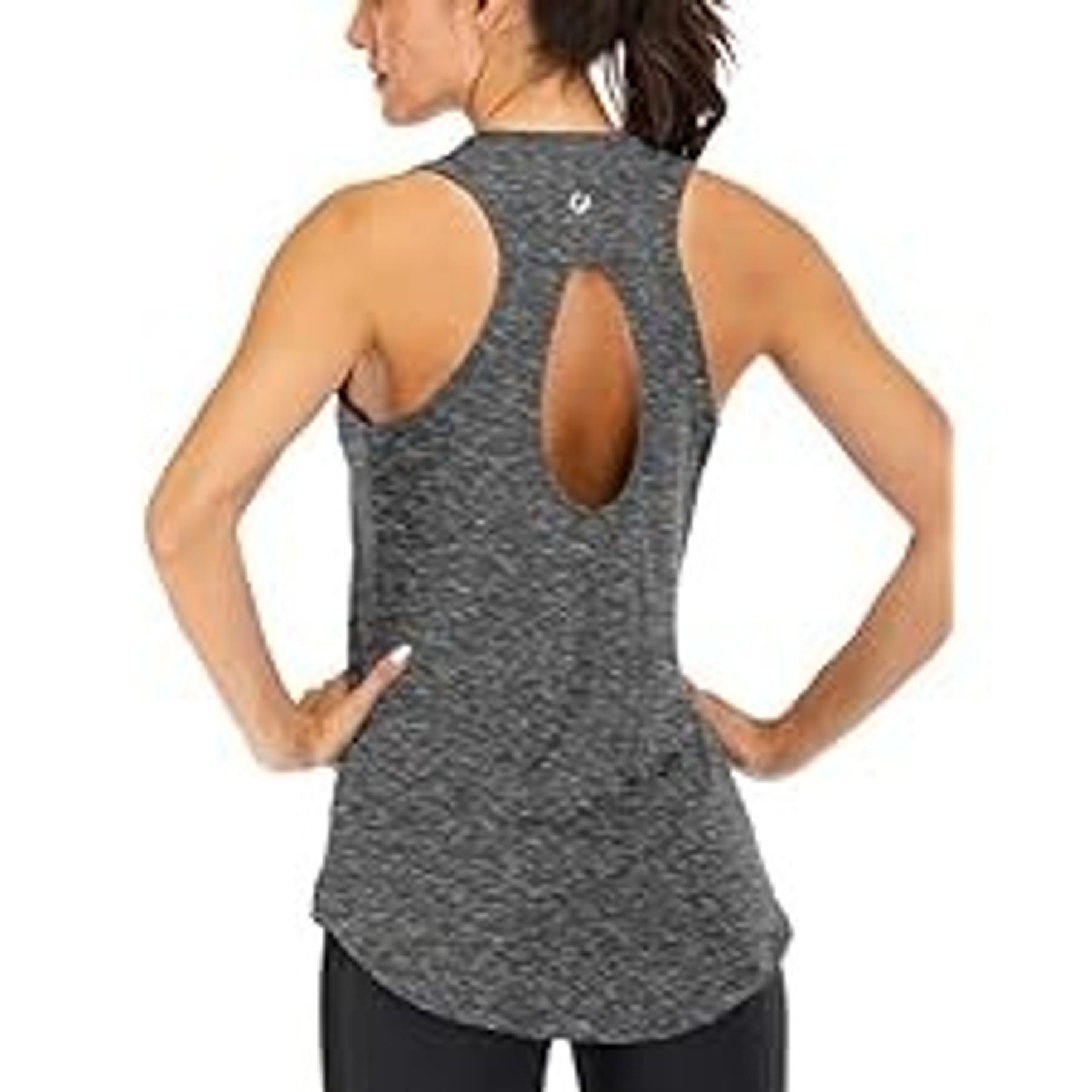 Women's Cross Backless Workout Racerback Tank Top Open Back Running Muscle Yoga ShirtGift
