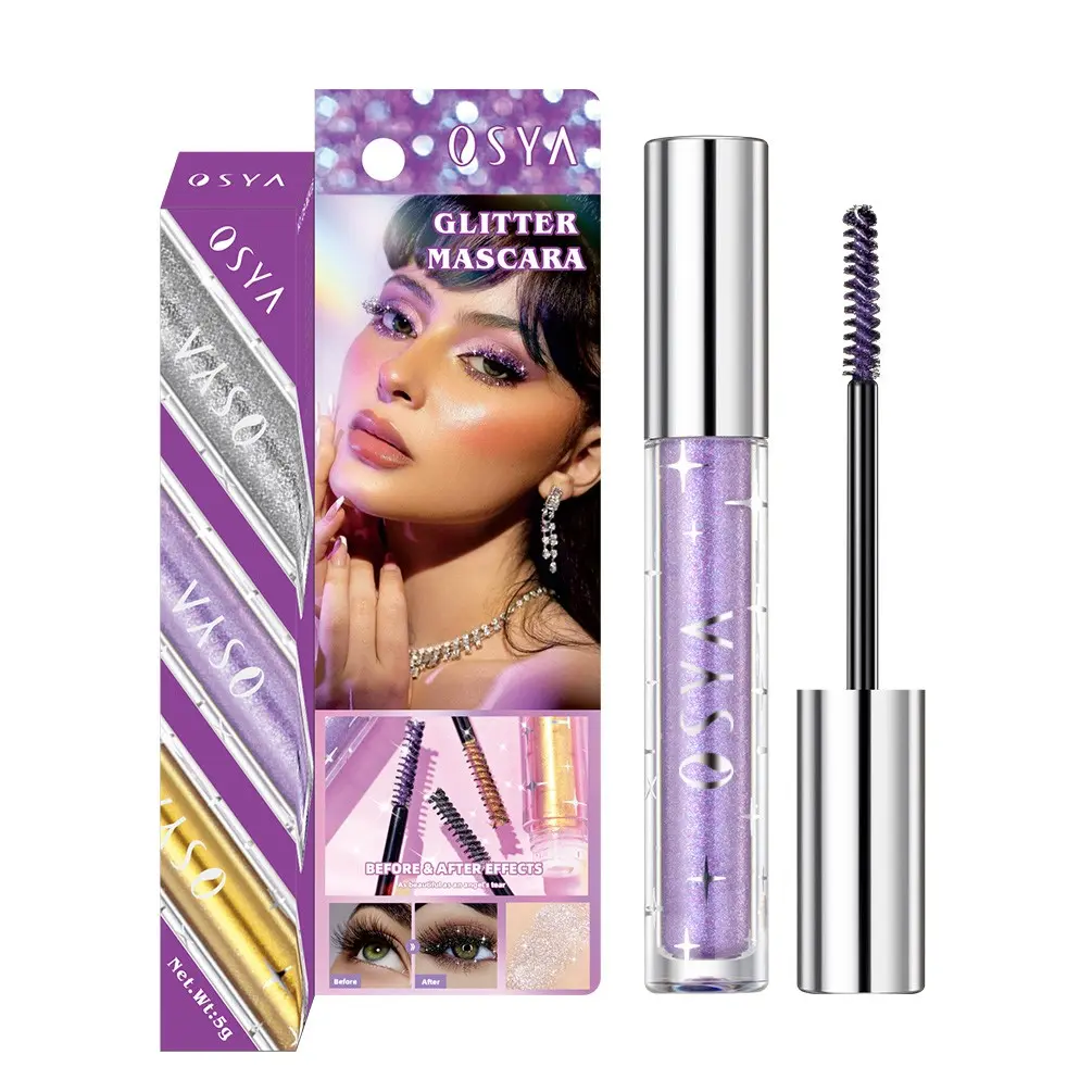 Shimmer Mascara, Waterproof Formula, No Smudge Effect, Snowflake Glitter, Long Lasting, Perfect for Parties and Daily Use