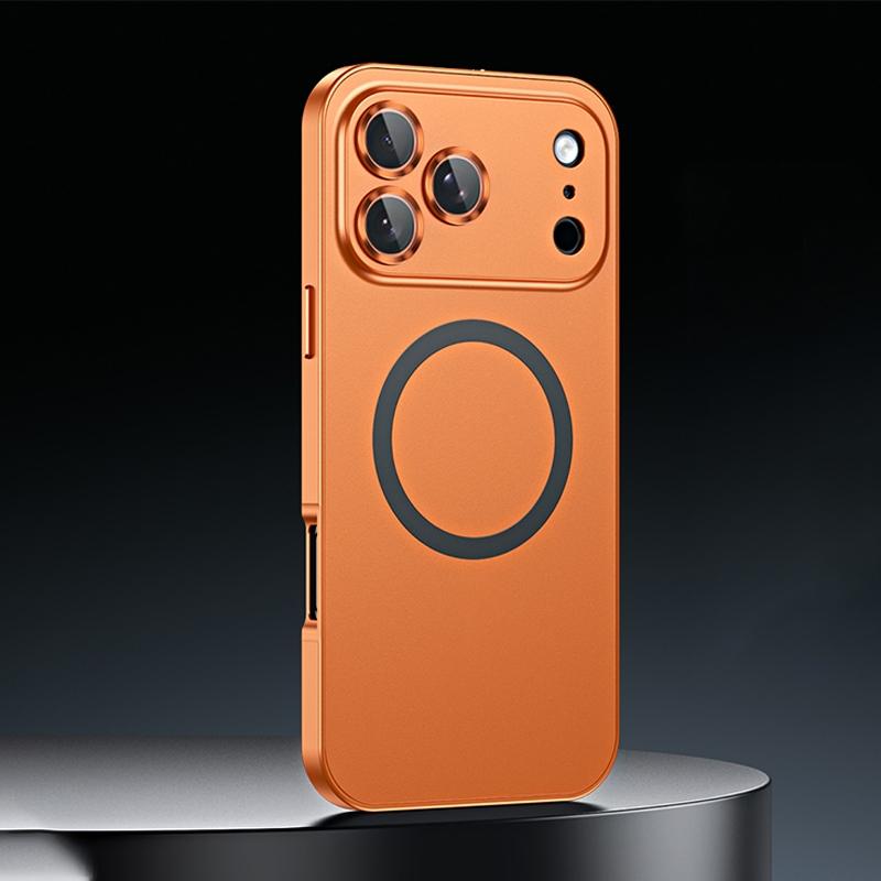 Metal frame with magnetic Magsafe snap design, made of alloy aluminum, specially designed for Apple/iPhone 17/16/15/14/13/12 Pro Max Plus, with shockproof function. Ultra-thin phone case, fully covers lens protection, compatible with wireless charging, an