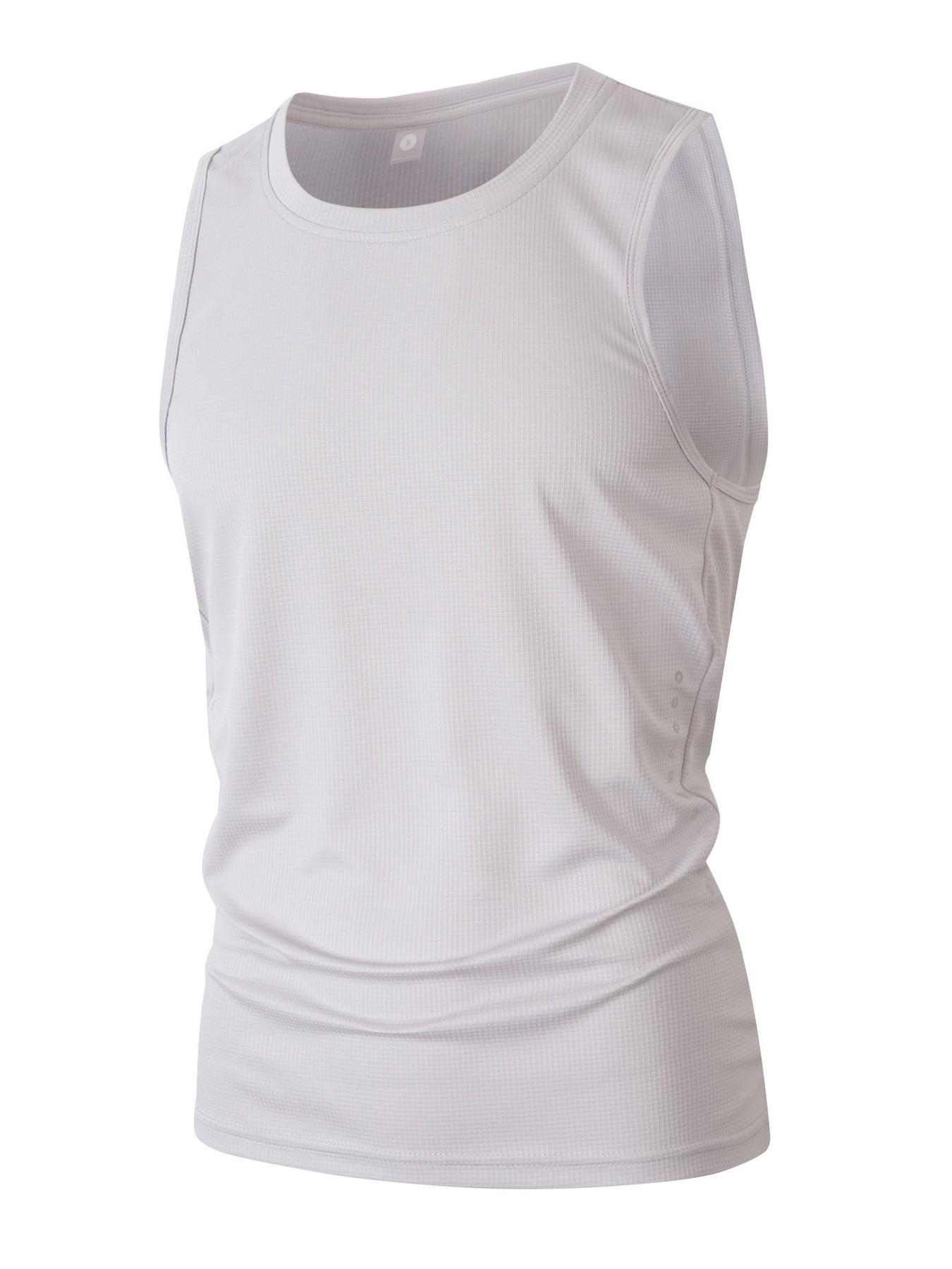 Men's Quick-Dry Sleeveless Sportswear, Breathable Waffle Knit Backless Top, Ideal for Gym, Running, Fitness Activities