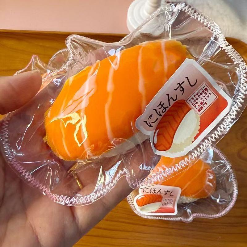 Japanese Salmon Sushi Squishy, Creative Simulation Silicone Stress Relief Rebound Fidget Toy