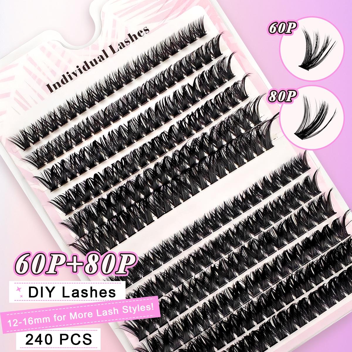 Mixed Size False Eyelashes Lash Clusters Waterproof Kit, 240pcs/set Natural Look Eyelashes Extensions, Faux Cluster Lashes, Volumized Fake Eyelashes for Eye Makeup, Lashes Extension Kit, Mini Makeup, Cluster Lashes Kit, Lightweight Cosmetic