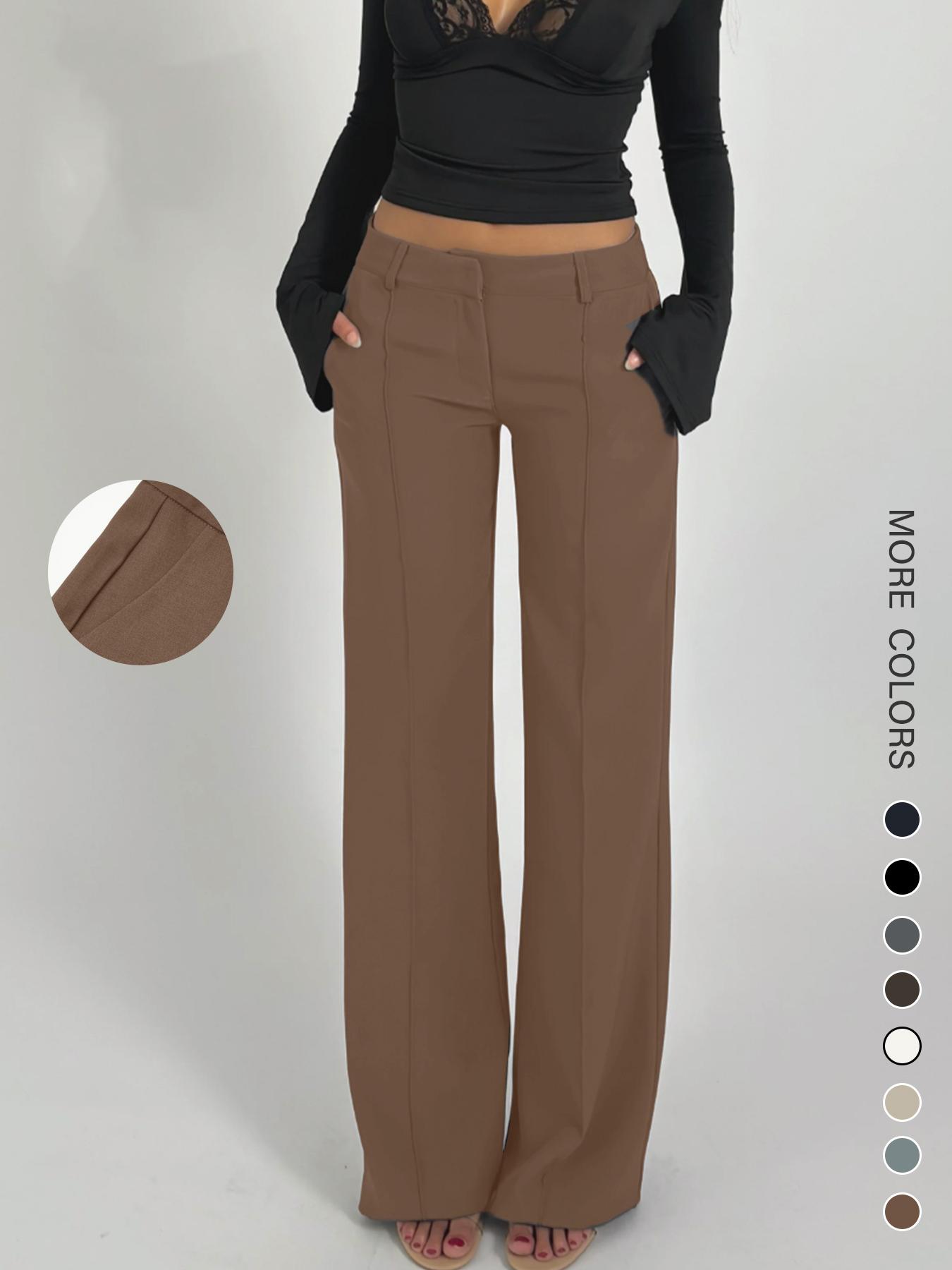 Elegant Women's Casual Pants, Loose Low Waist Straight Leg, Spring & Fall Fashion, Slimming Fit, Comfortable and Stylish