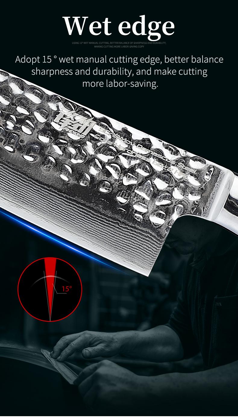 FINDKING 7 Inch Damascus Santoku Knife,Versatile Japanese-Inspired Chef Knife, Multifunctional Asian Culinary for Vegetable Preparation (Raven Series)