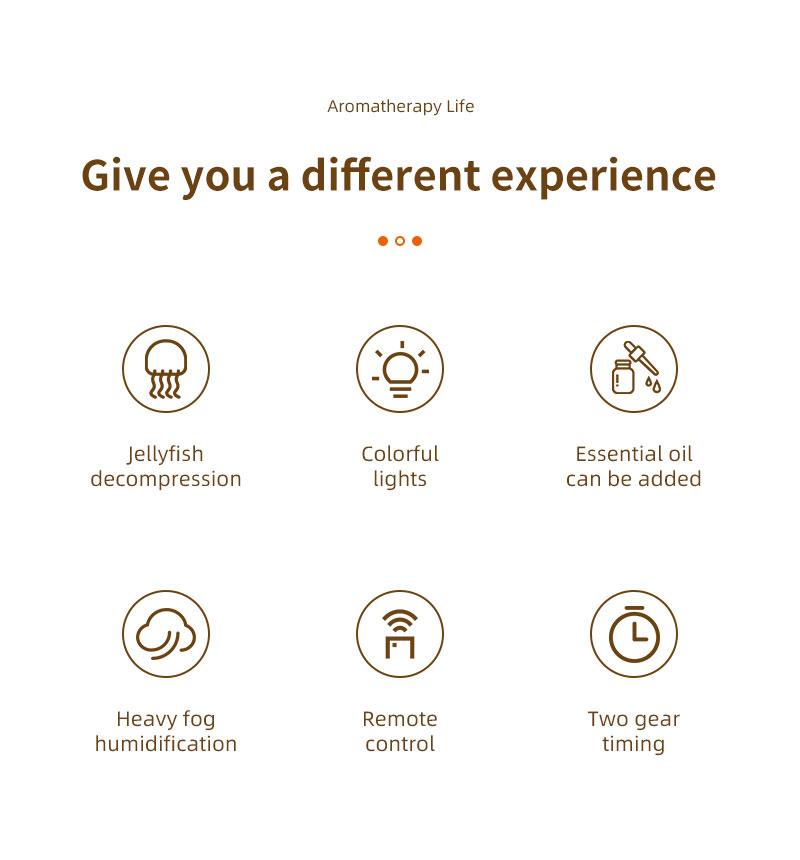 Simulation Aromatherapy Machine - Home Desktop Essential Oil Diffuser with Volcano Spray, Quiet Operation & Humidifier Features - Jellyfish