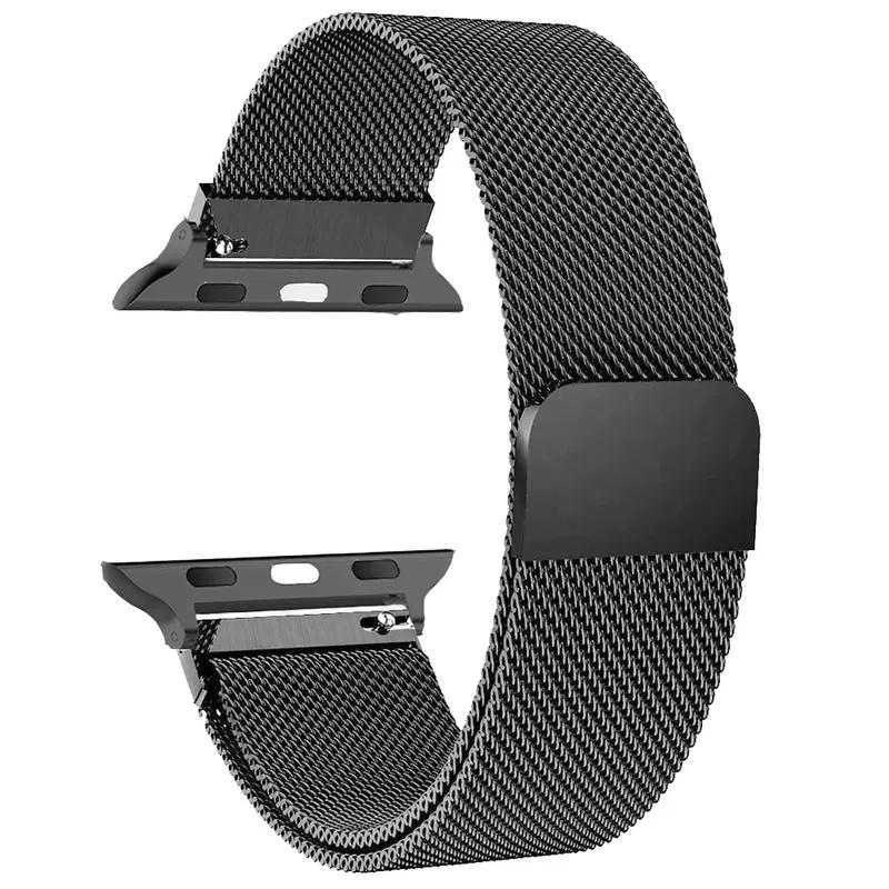 Apple Watch Band Stainless Steel Mesh Strap, Unisex Milanese Magnetic Buckle, Fits Series 1-10/se/ultra, Durable Metal, Gift for Couples
