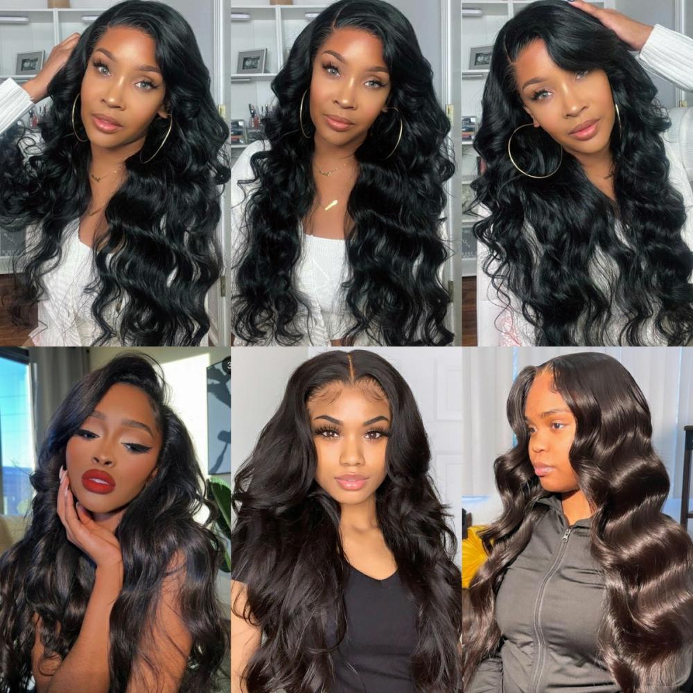 Human Hair 30 38 Inch Body Wave Glueless Wigs Pre Cut 5x5 Lace Closure Wig Brazilian 9x6 HD Lace Front Wig For Women 180% Density Pre Plucked Hairline Bleached Knots