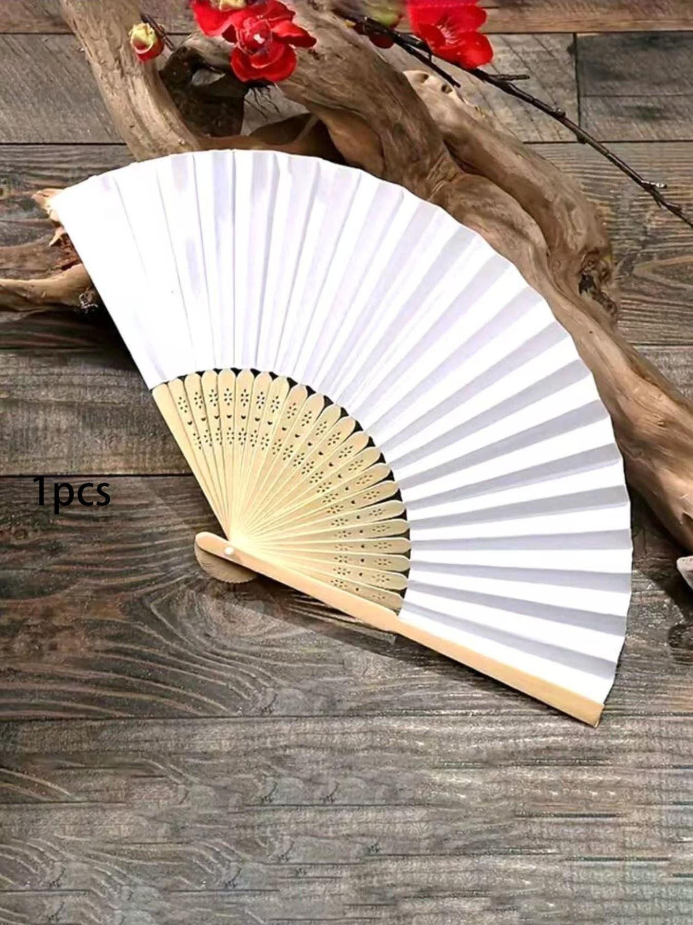 10pcs Paper Fans, Bamboo Folding Fans, Handheld Wedding Fans, Ideal for Brides, Proms, Gifts, Church, Home, Office Decor, DIY