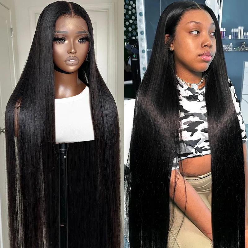 Bling Hair 34 36 Inch Straight 13x6 Lace Front Wigs Human Hair Pre Plucked 13x4 Transparent Lace Frontal Wig For Black Women