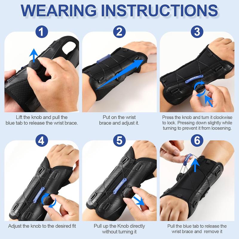 【Christmas】NEENCA Carpal Tunnel Wrist Brace for Night Support,Knob Adjustable Hand Brace for ,Wrist Splint Support with Sleeves for Women&Men