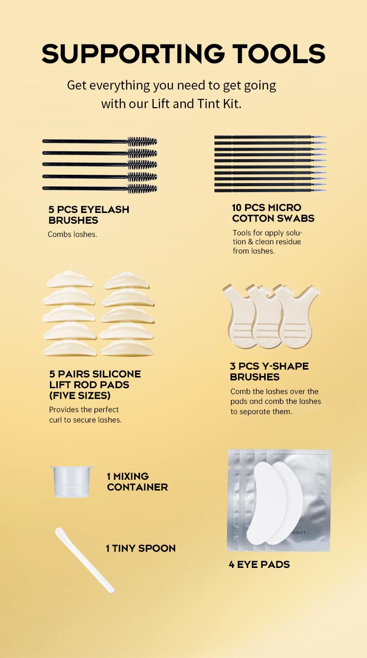 Lash Lift and Tint Kit Black, Brow Lamination Kit Black Eyelash Eyebrow Perm Kit With Detail Instruction &Tools Easy For Beginner at Home Semi-Permanent Cosmetic