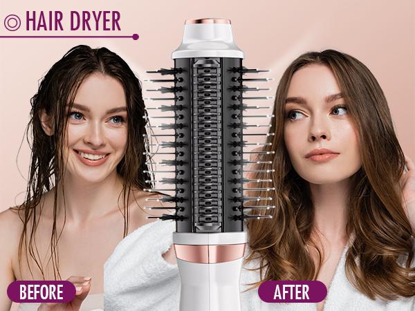 4-in-1 Blow Dryer Brush – Professional Hot Air Brush for Drying, Straightening, Curling & Volumizing, Smooth Heated Comb & Dual-Mode Styler, Perfect Gift for Mon , blowout hair styling tstraightener tools Curler, Comfort Handle Lightweight