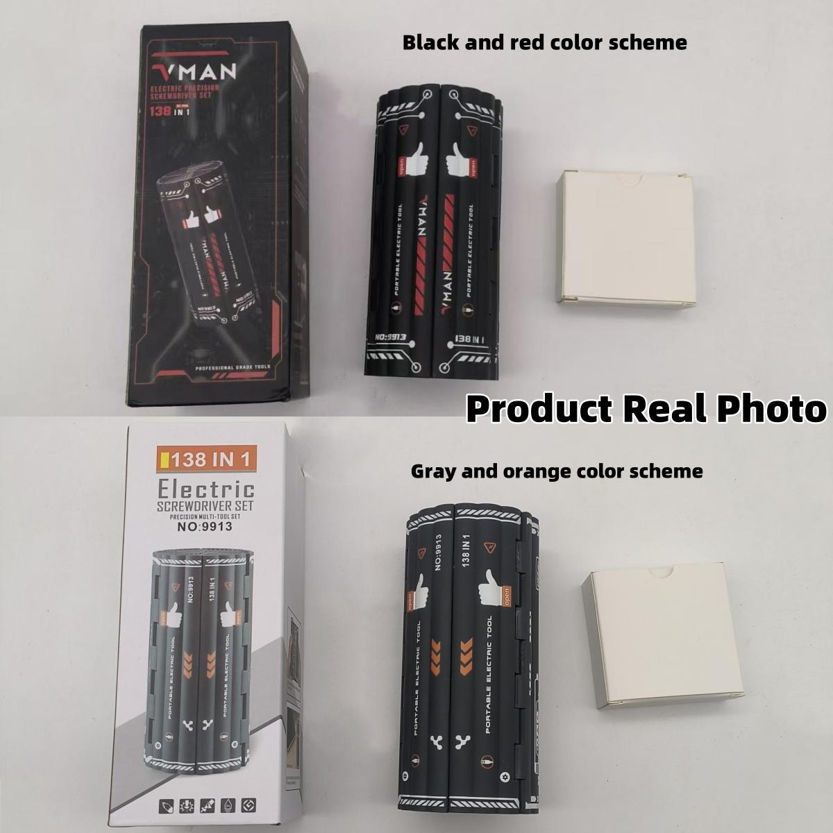 138 in 1 Precision Screwdriver Tool Set, Electric High Magnetic Screwdriver Tool for Repair, Magnetic Power Tools Set, Power Tool Compatible Hardware, Tool Kit, Heavy Duty, Cordless Metal Tool Box