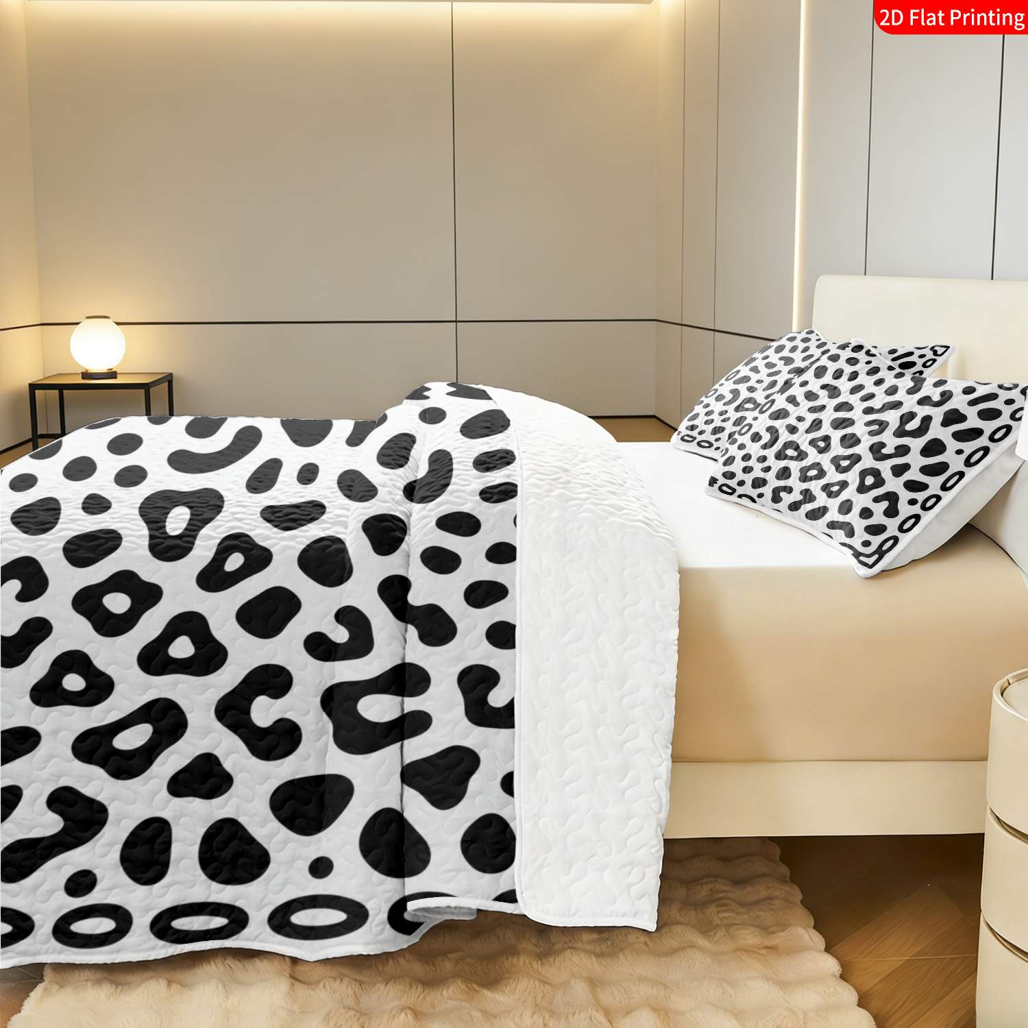 3 pcs, 2D Flat Print Leopard Pattern Animal Print Bedspread Set, Soft and Comfortable, Multiple Sizes Available, Suitable for Gifting and Daily Use, Ideal for Creating a Cozy Home Atmosphere(1 bedspread , 2 pillowcases)