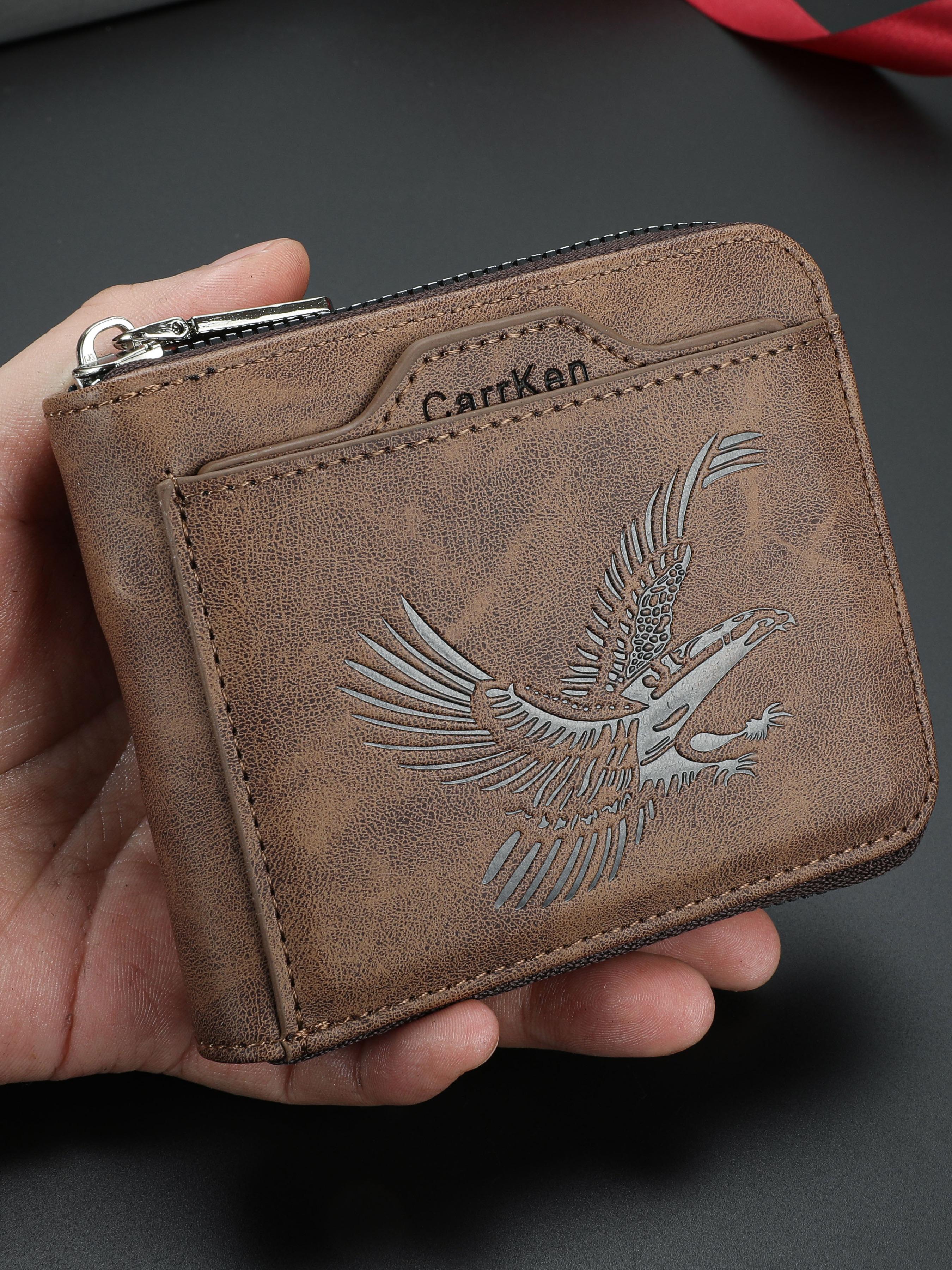 2026 Premium Eagle Embossed Leather Wallet for Men – New Slim Bifold Design with RFID Security, Multiple Card Slots & ID Window – Durable Genuine Leather Trifold Alternative for Business & Casual Use -RR 2026 Premium Eagle Embossed Leather Wallet for Men – New Slim Bifold Design with RFID Security, Multiple Card Slots & ID Window – Durable Genuine Leather Trifold Alternative for Business & Casual Use -RR