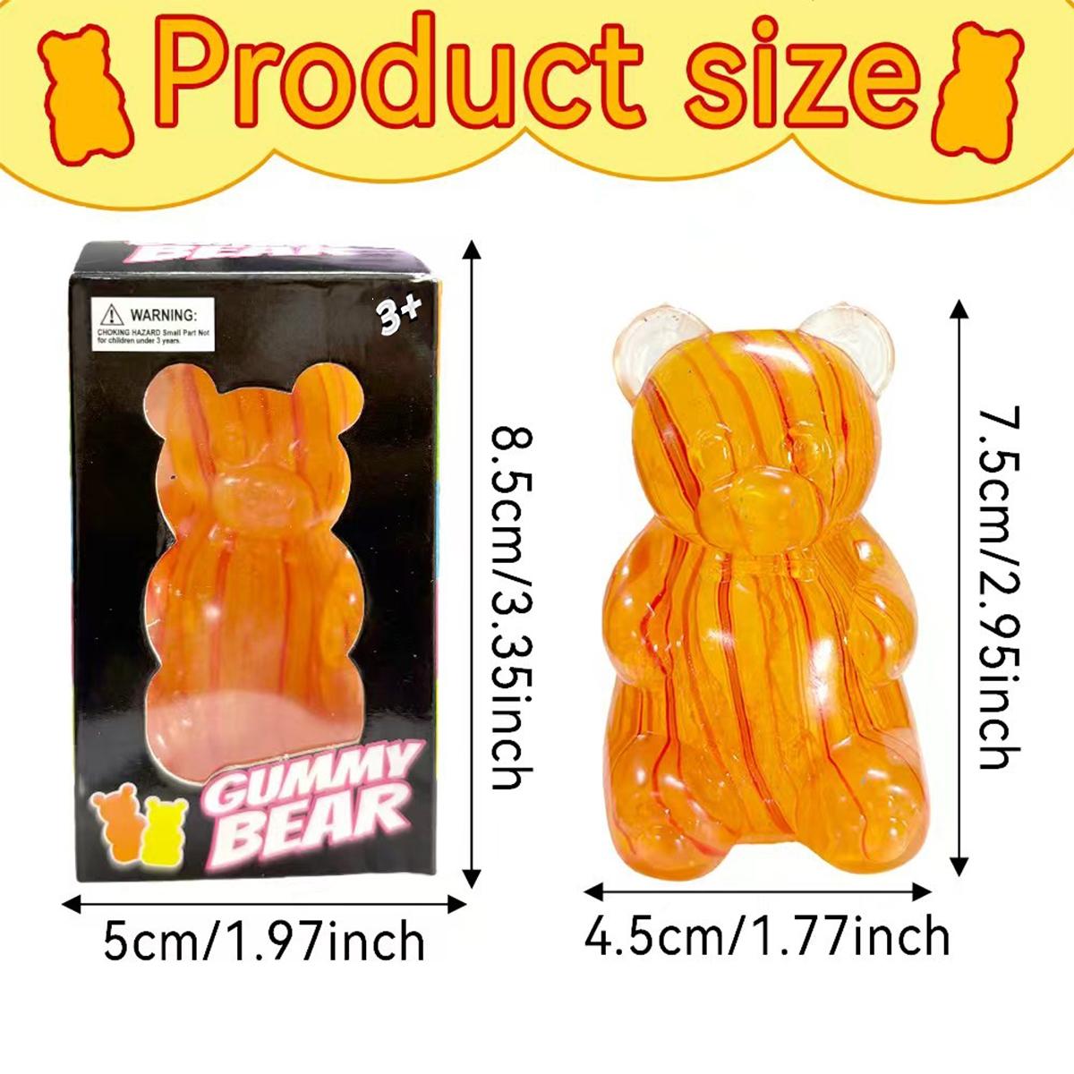 Cute Bear-Shaped Squeeze Sensory Stress Relief Toy, Soft Gel Fluid Teddy, Anxiety Reducing Ball, Birthday Gift, Party Filler, Decompression Squeeze