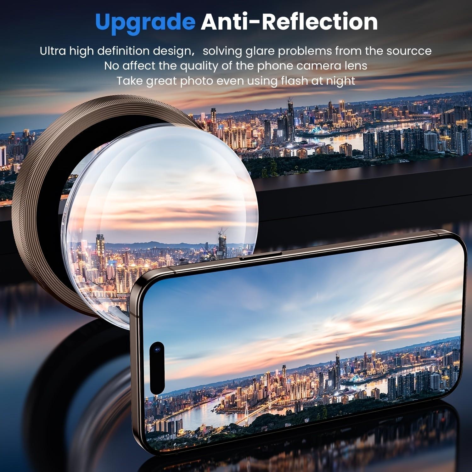 3-Pack Camera Lens Protector for iPhone 17 Pro Max/16 Pro Max/16 Pro/16 Plus/15/14/13/12/11, Strong Adsorption 9H Hardness Tempered Glass Camera Screen Protector Individual Metal Ring Cover, Case Friendly, Anti-scratch