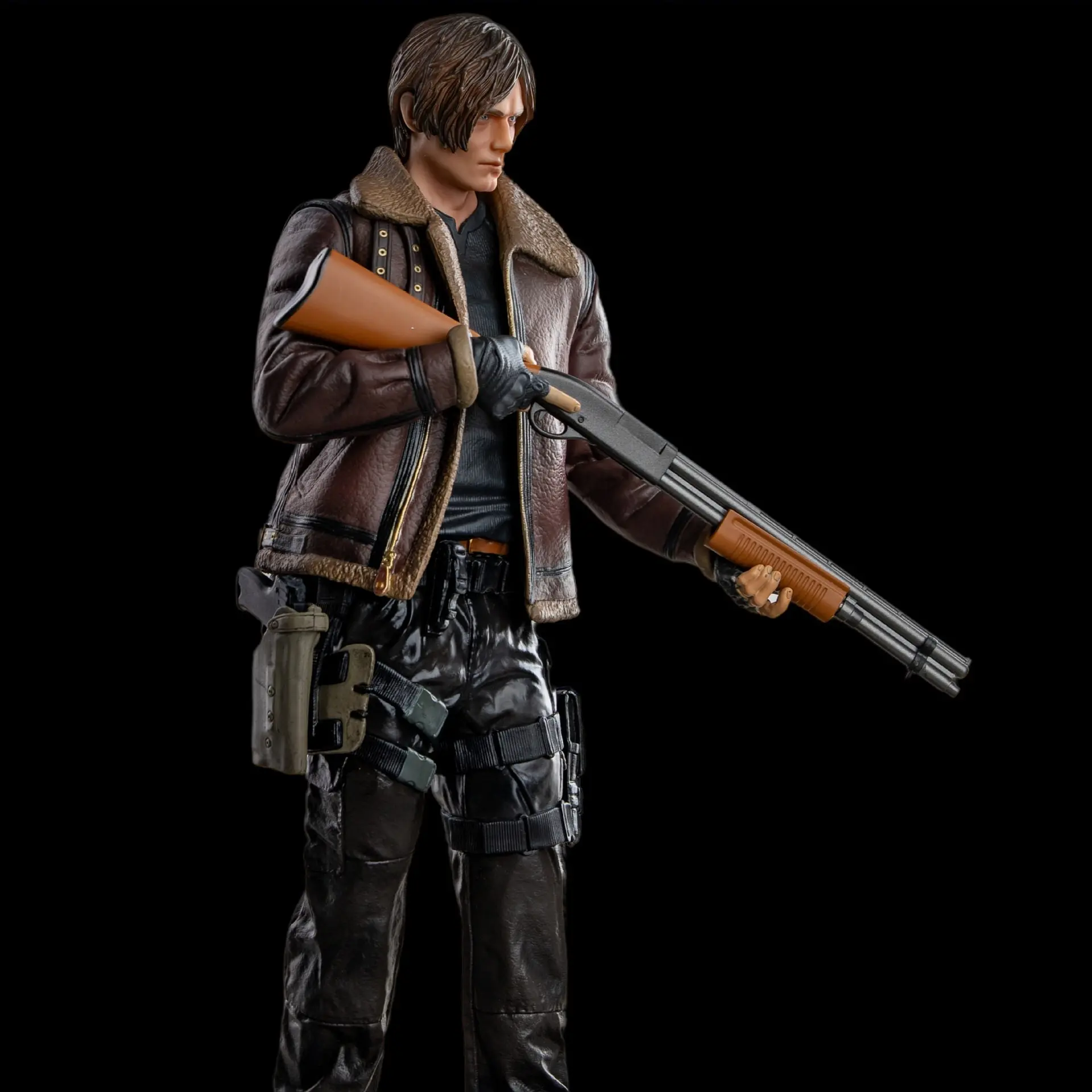 Resident Evil Zombie Hunter Leon Model Figure, Second Generation Gk Statue, Leather Jacket Male Premium Action Figure Collectible