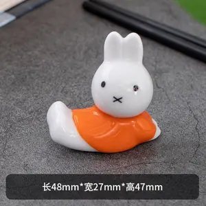 Cartoon Miffy Rabbit Ornament Anime Cute Creative Ceramic Kawaii Simple Boutique Multi Style Desktop Ornaments Chopstick Holder
