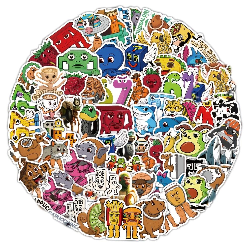 Funny Creative Abstract Stickers, 5 Packs X 100pcs Each, Total 500pcs Weird Brainstorming Stickers, Humorous Design Decals