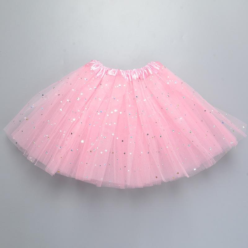 Girls Tulle Star Short Tutu Skirt Children Fancy Ballet Dancewear Party Costume Ball Gown Mini Skirt