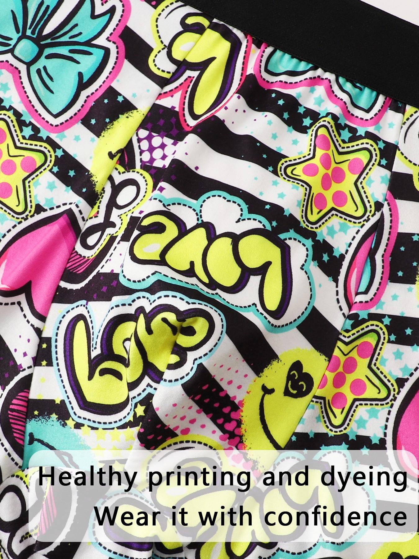 Men's trendy graffiti boxer briefs, soft and highly elastic, combining both comfort and stylish appearance