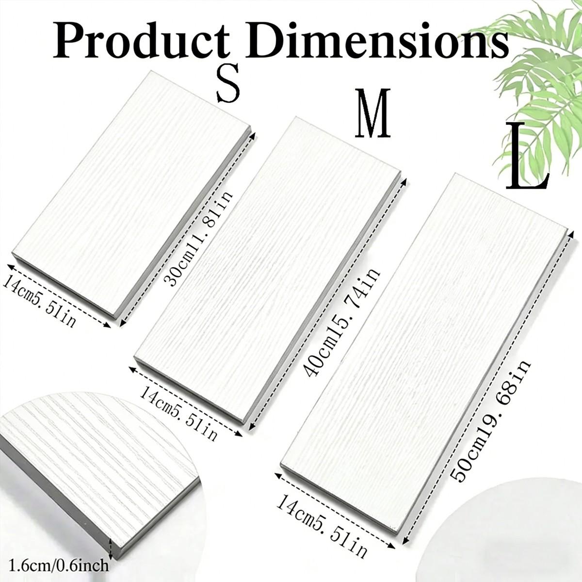 Three-Piece Wall-Mounted Floating Shelf Set, 30cm 40cm 50cm, Book Holder, Home Decor Storage Rack, Modern Design Organizer