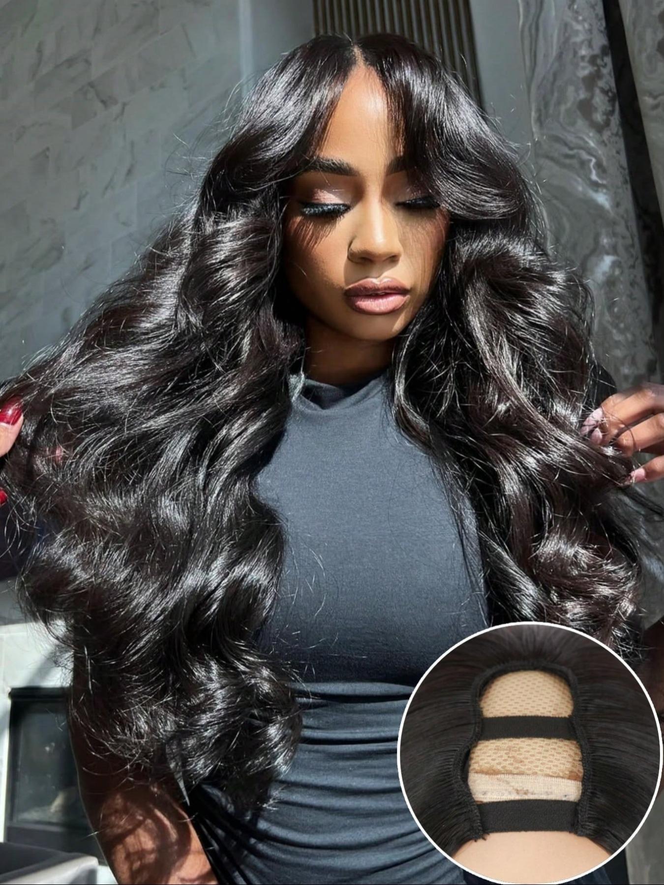 26 Inch Body Wave V Part Wigs Upgrade Glueless Human Hair Blend Wigs No Leave Out V Part Clip In Wigs Easy Wear No Glue No Sew In Beginner Friendly Soft Natural Synthetic Hair Wigs For Women Daily Party Use Lace Glueless Wigs