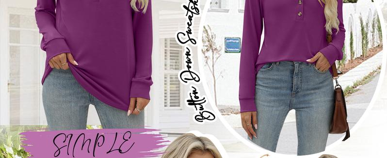 ANRABESS Womens Long Sleeve Henley Tops V Neck Dressy Casual Loose Fit Shirts Fall Flowy Blouses 2025 Trendy Clothes ANRABESS Womens Long Sleeve Henley Tops V Neck Dressy Casual Loose Fit Shirts Fall Flowy Blouses 2025 Trendy Clothes