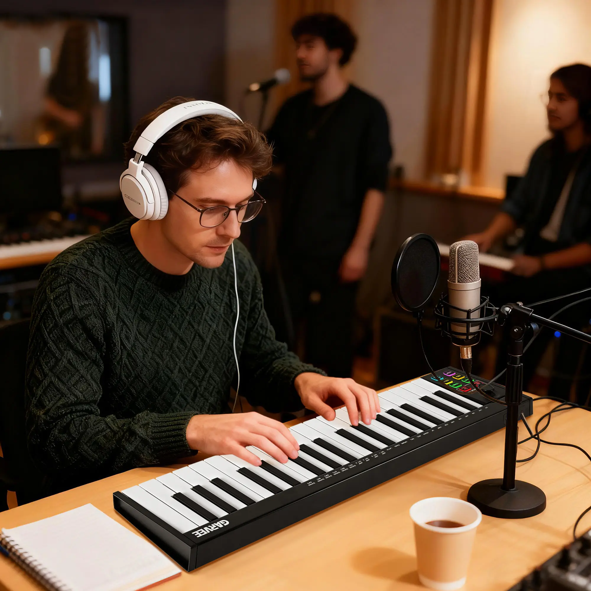 25-Key MIDI Keyboard Controller, Compact USB/DAW Integrated Keyboard with 8 Drum Pads, 8 Knobs & OLED Display. Ideal for Musi8 Drum Pads, 8 Knobs & OLED Display, Compact, Perfect for Music Production