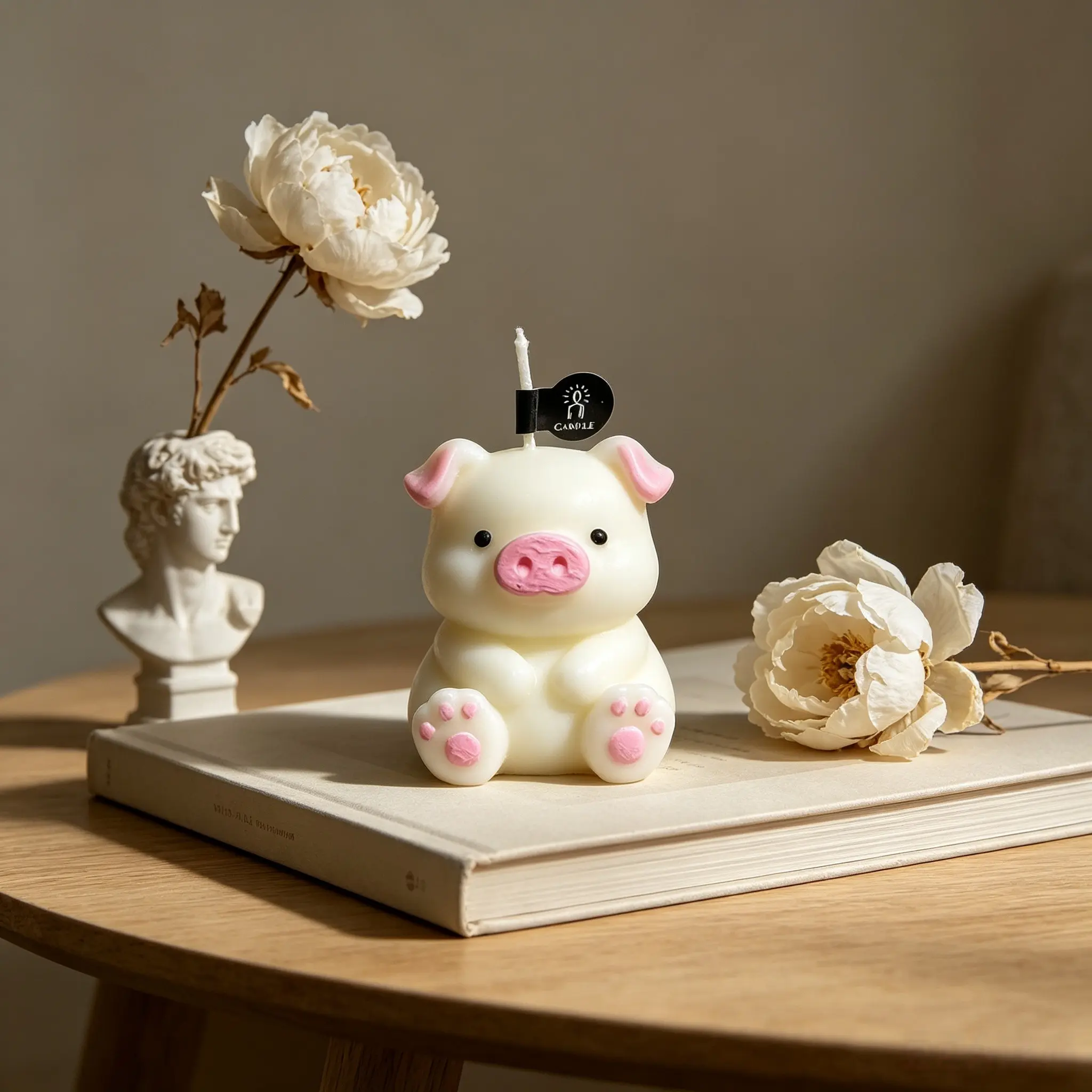 Cute Pig Scented Candle, and Options, Smoke-Free Soy Wax, Cartoon Decor, Valentine's Day Gift, Bedroom Ambiance