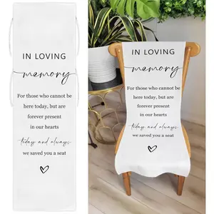 Reserved Memorial Wedding Chair Sign, In Loving Memory Linen Wedding Chair Sign, Save a Seat for Someone In Heaven, Reserved Seating Decoration for Weddings Parties, 50 x 15 Inch-A04