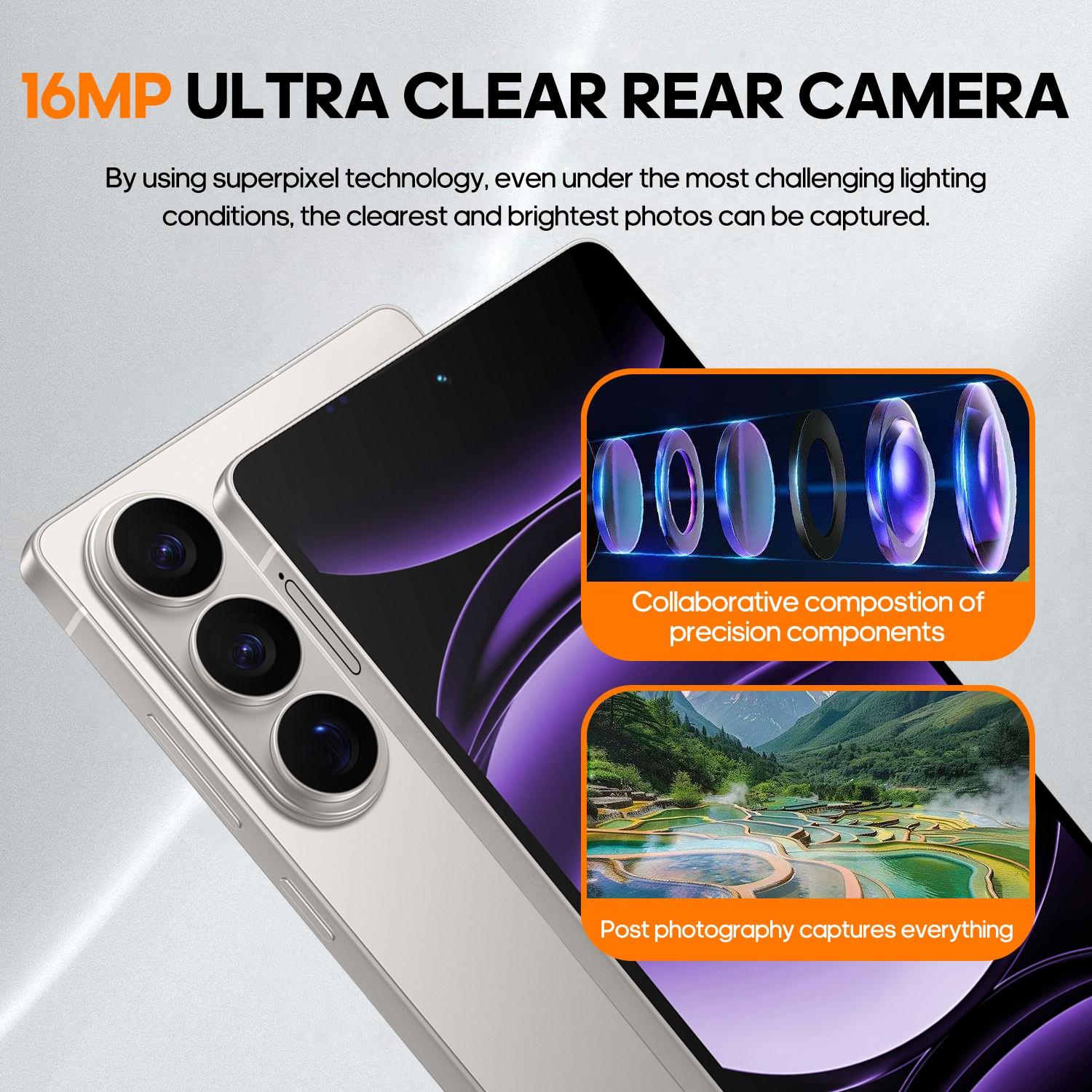 Fuffi Smartphone 6.8 Inches, Face Recognition & Fingerprint Unlock, 4+32GB Memory, Dual Sim 4g, 4100mah Battery, Android 12, GPS Navigation