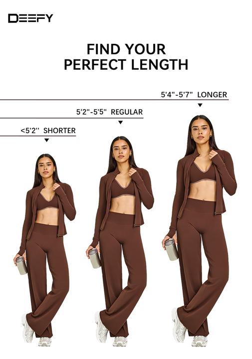DEEFY SoftMotion Straight Leg Bottoms 30.5" & 31.5" Inseam Fitness Gymwear Women Workout Breathable Light Thin Sportswear Gym Outdoor Sports Yoga Pants Wide Sweatpants Solid Color Joggers